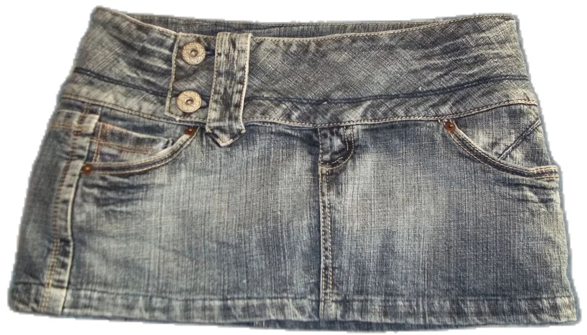 Y2K Wing Embroidered Denim Skirt