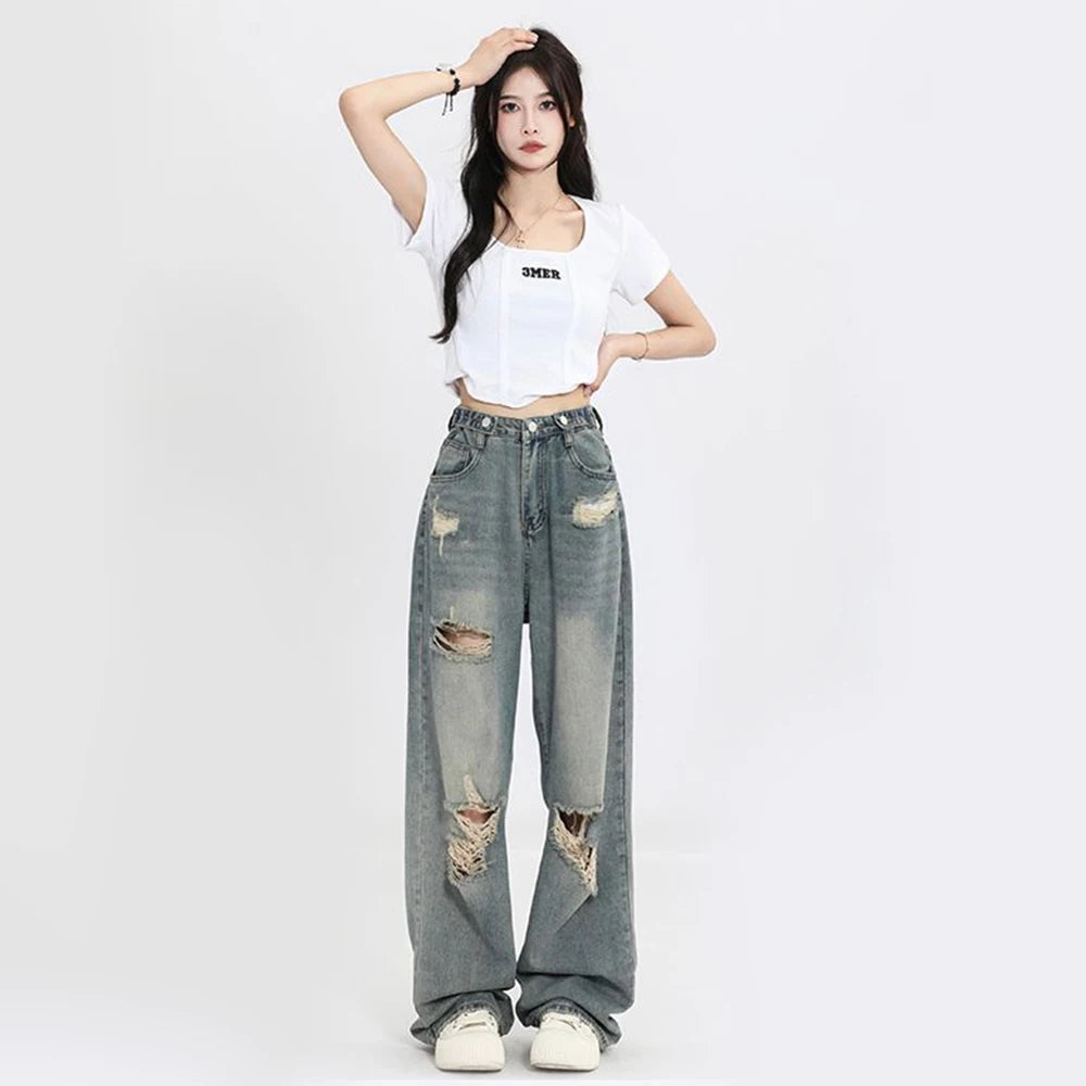American Retro Wide-Leg Jeans
