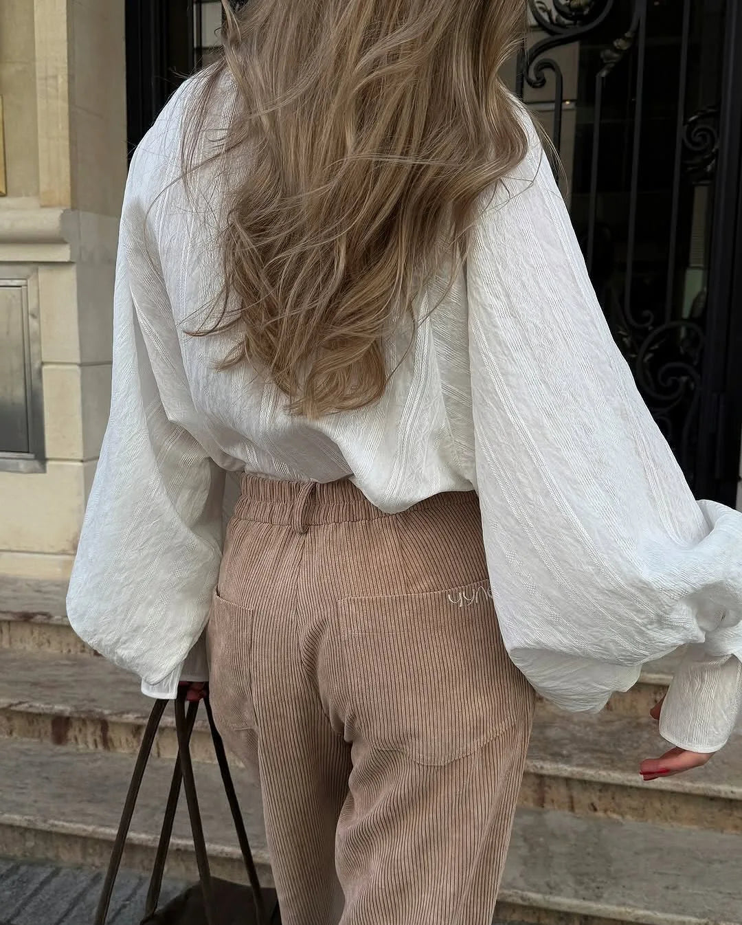 Women’s Oversized Cotton Button-Up Shirt – Loose Long Sleeve Blouse