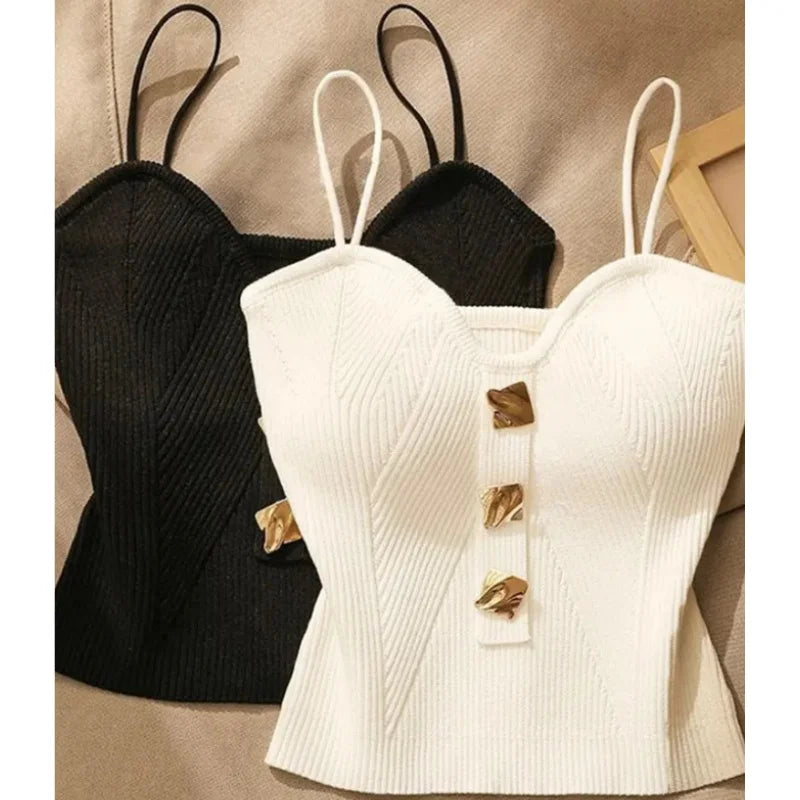 French Cross-Knit Cami Top