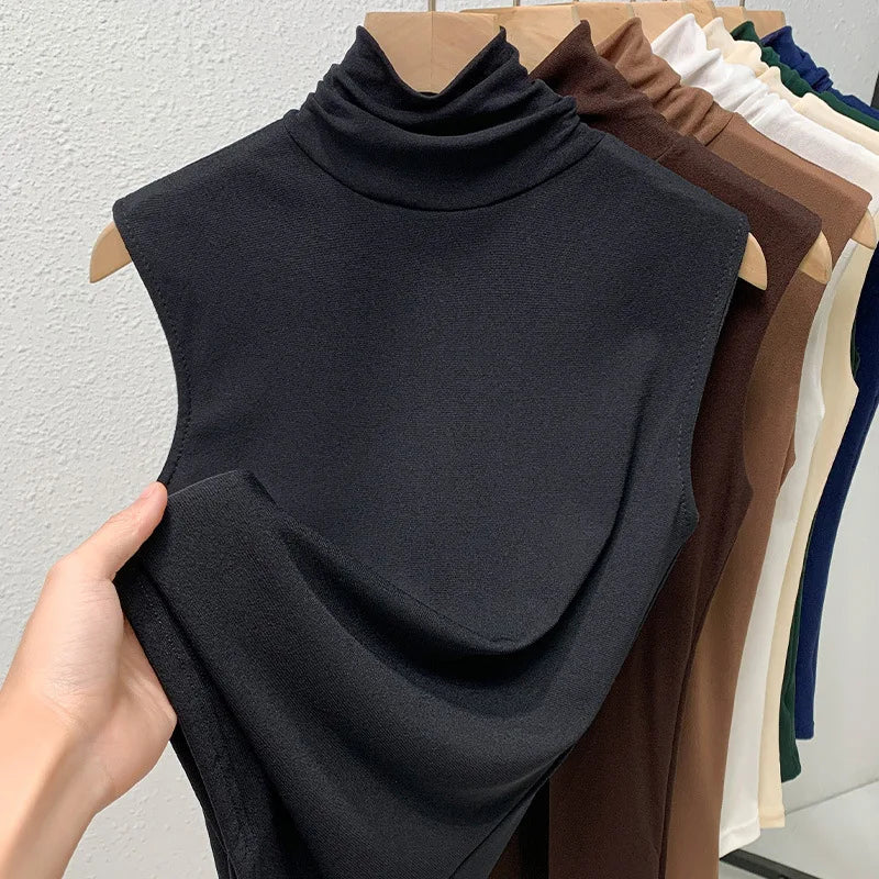 Sheer Mesh High-Neck Top