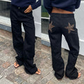 Y2K Star Print Straight-Leg Jeans