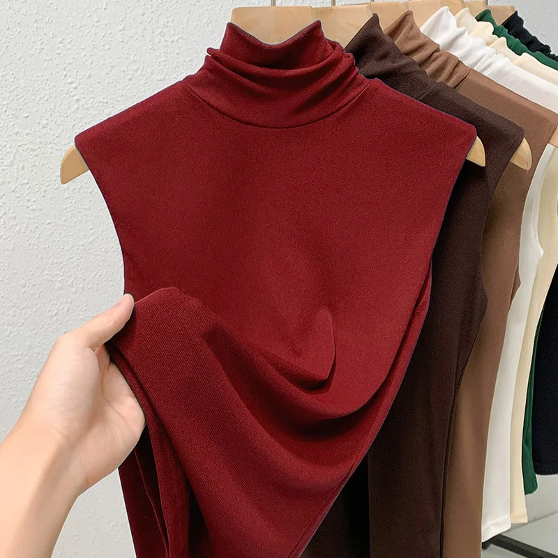 Sheer Mesh High-Neck Top