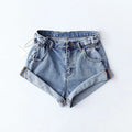 High-Waist Split-Hem Denim Shorts