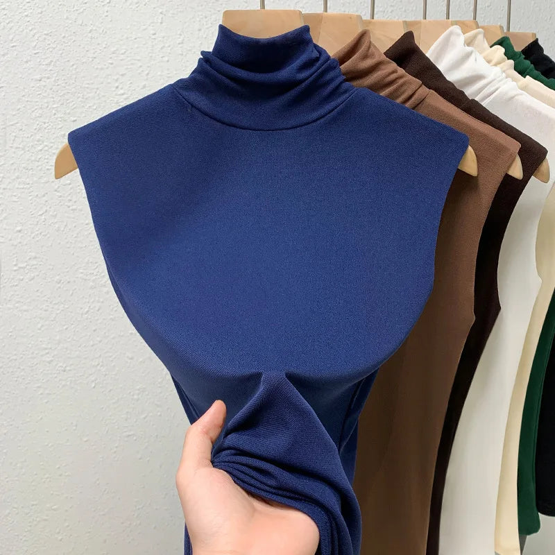 Sheer Mesh High-Neck Top