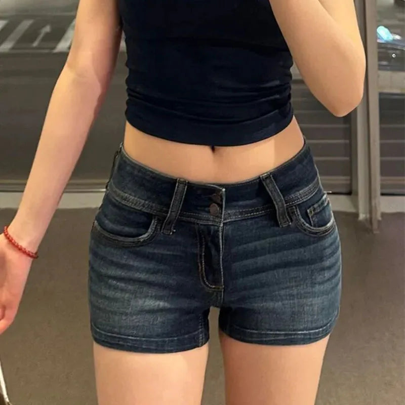 Y2K Low-Waist Denim Shorts
