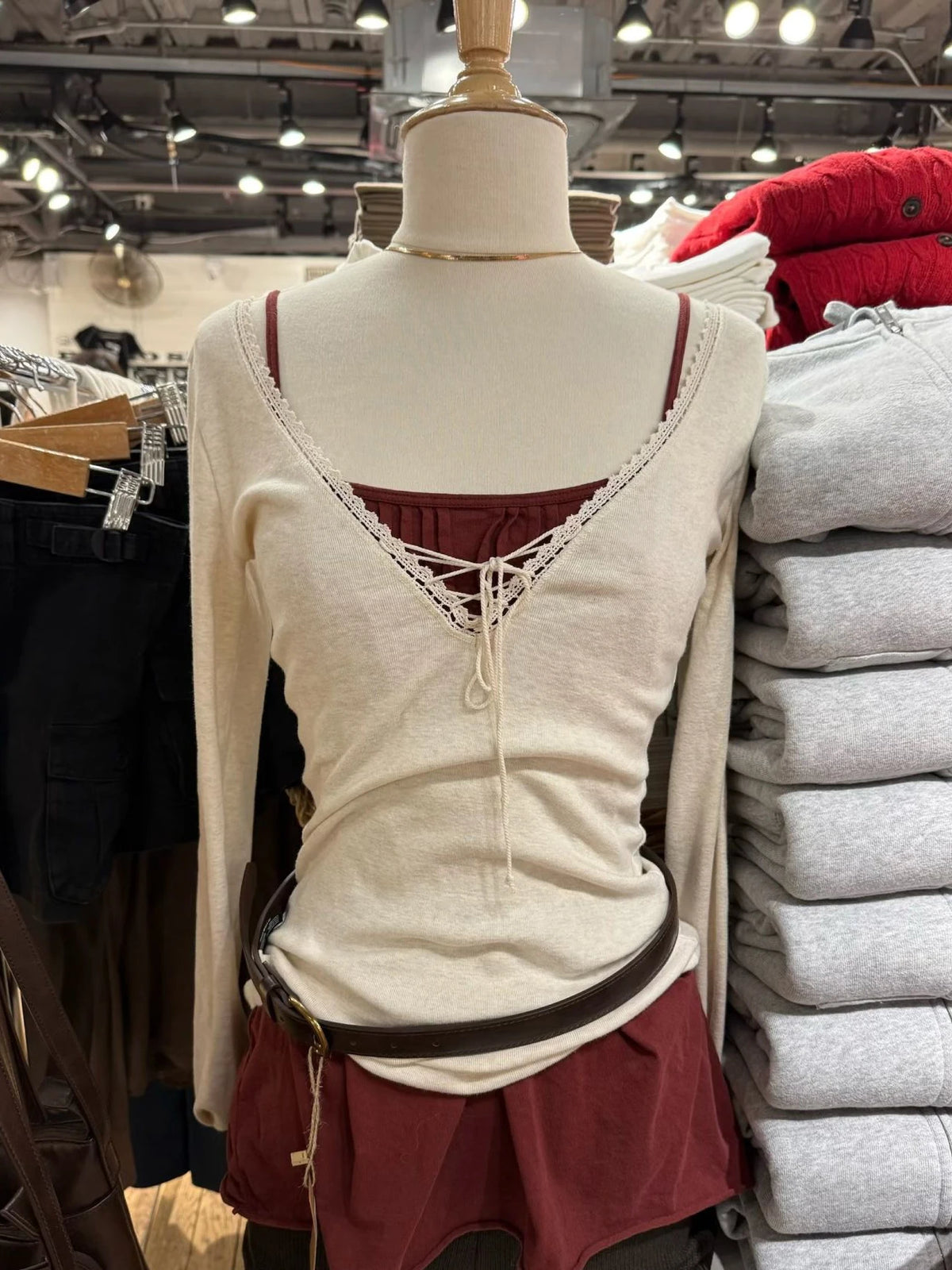 Lace V-Neck Tee