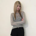 Y2K Letter Knit Top