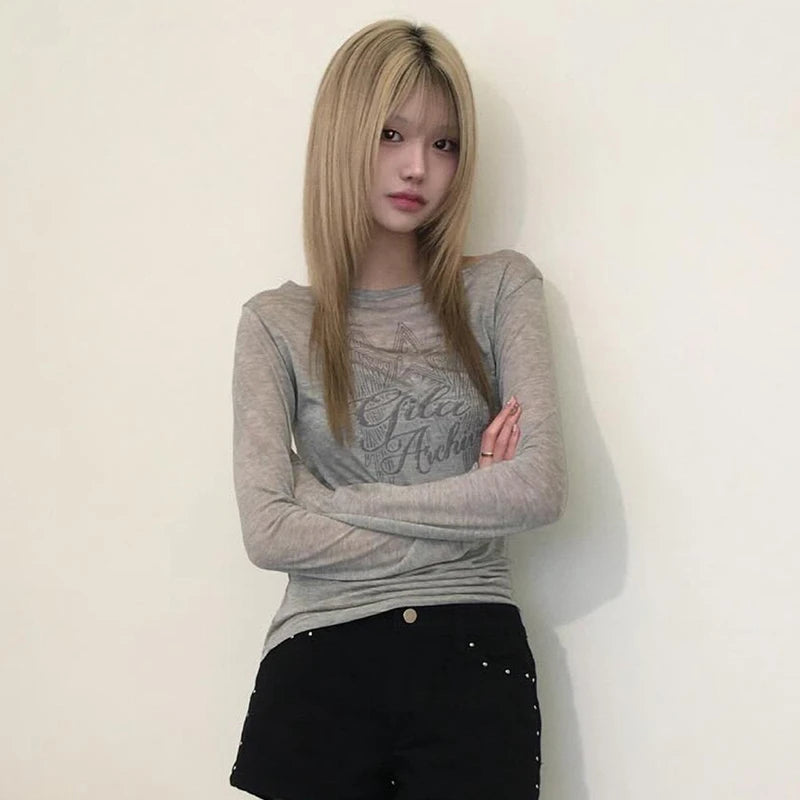 Y2K Letter Knit Top