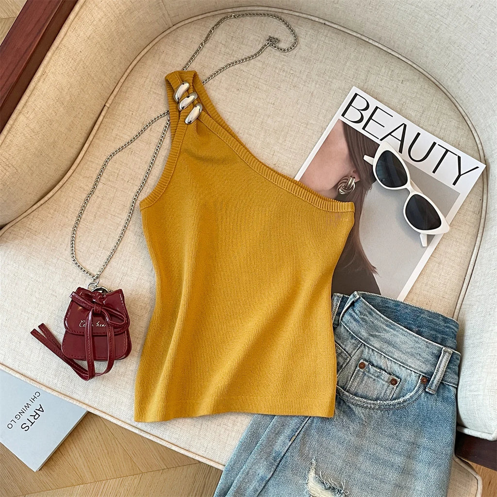 Y2K One-Shoulder Crop Top