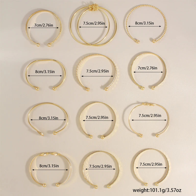 12 Pcs/Set Trendy Multilayeg Jewelry Gifts
