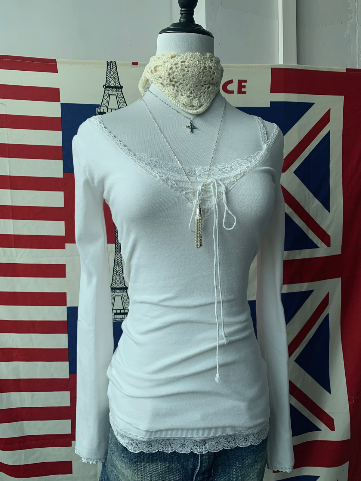 Lace V-Neck Tee