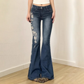 Y2K Floral Embroidery Jeans