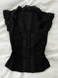 Y2K Lace Goth Crop Top