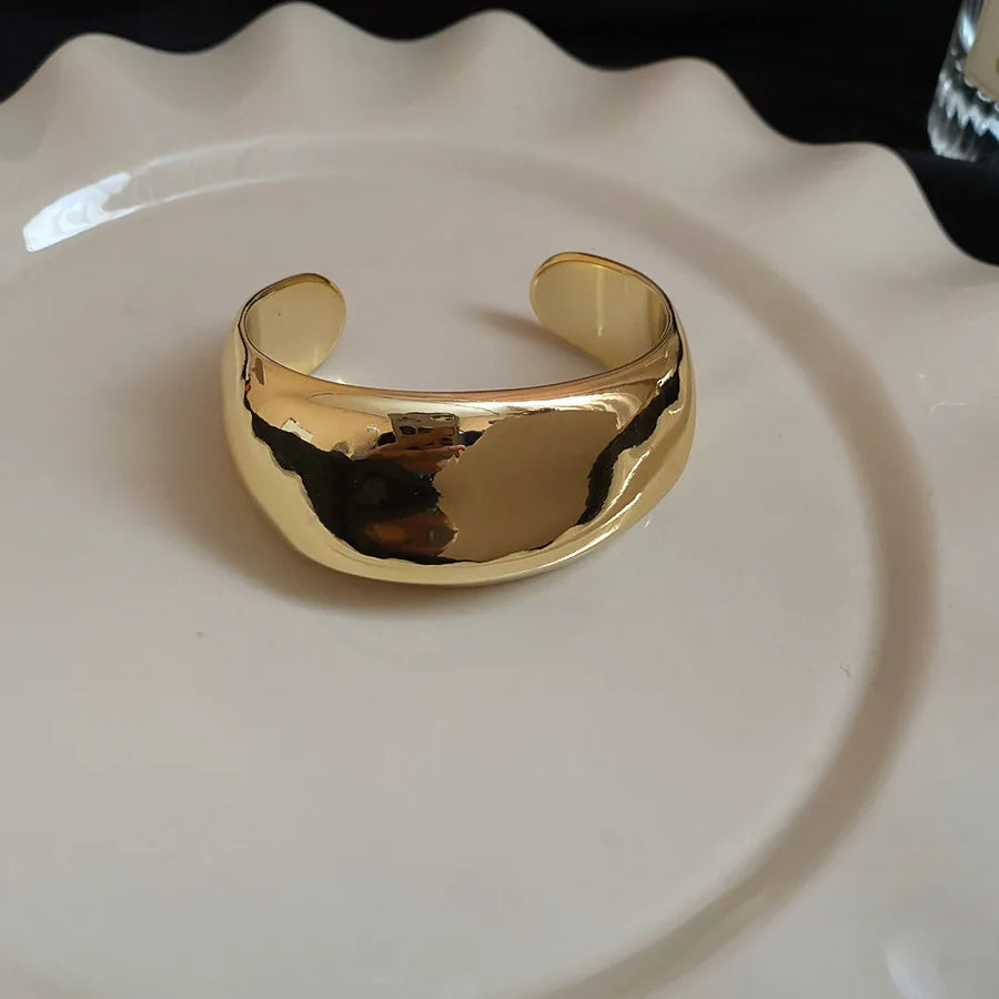 Twisted Geometric Open Bangle