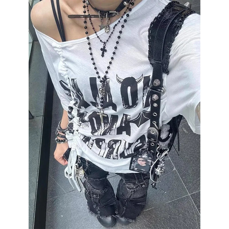 Y2K Patchwork Flare Cargo Jeans