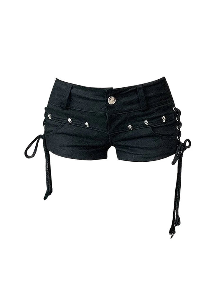 Y2K Gothic Denim Shorts