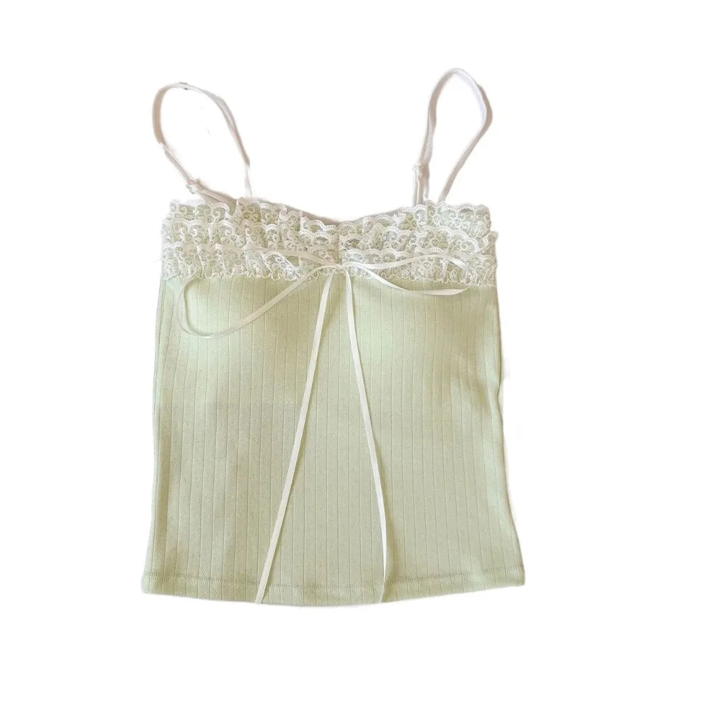 Bow Lace Padded Crop Top
