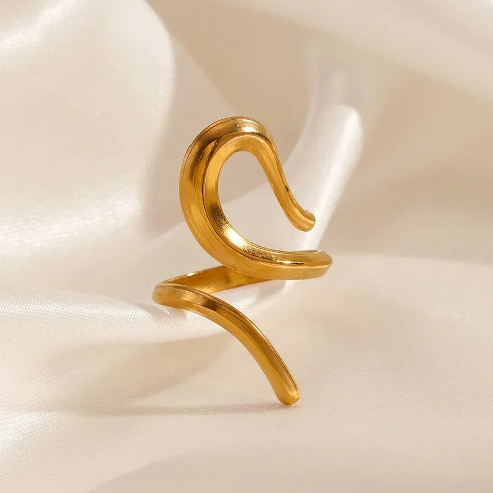 Stainless Steel Irregular Wave Rings