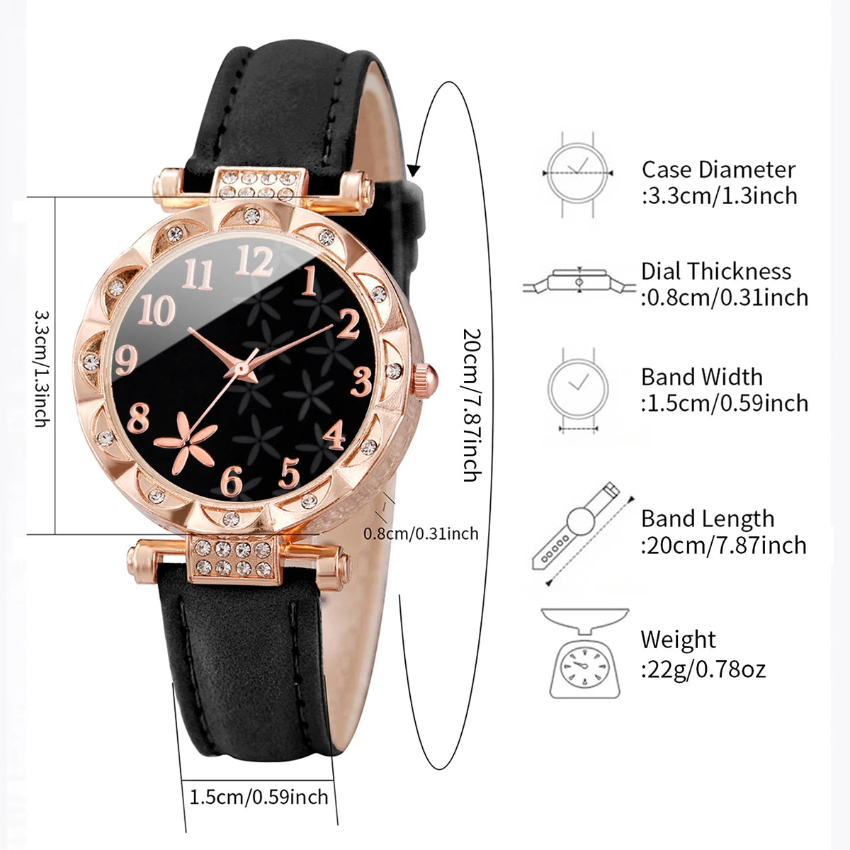 2PCS/Set Women Watches