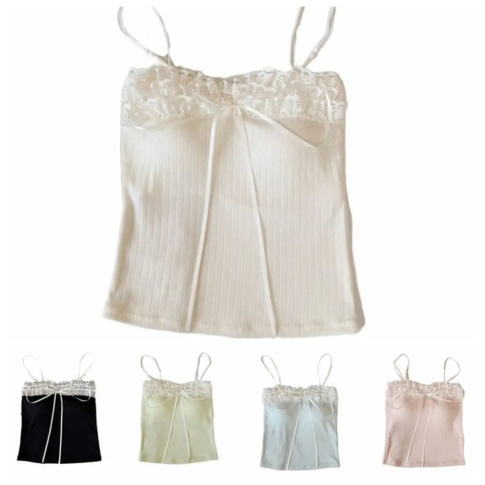 Bow Lace Padded Crop Top