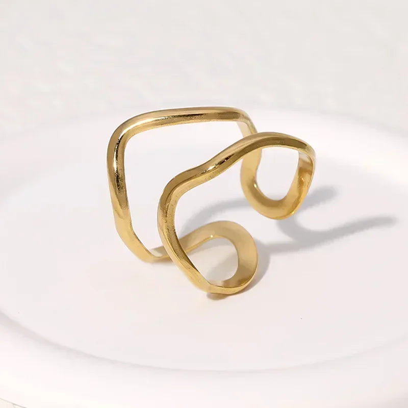 Stainless Steel Irregular Wave Rings