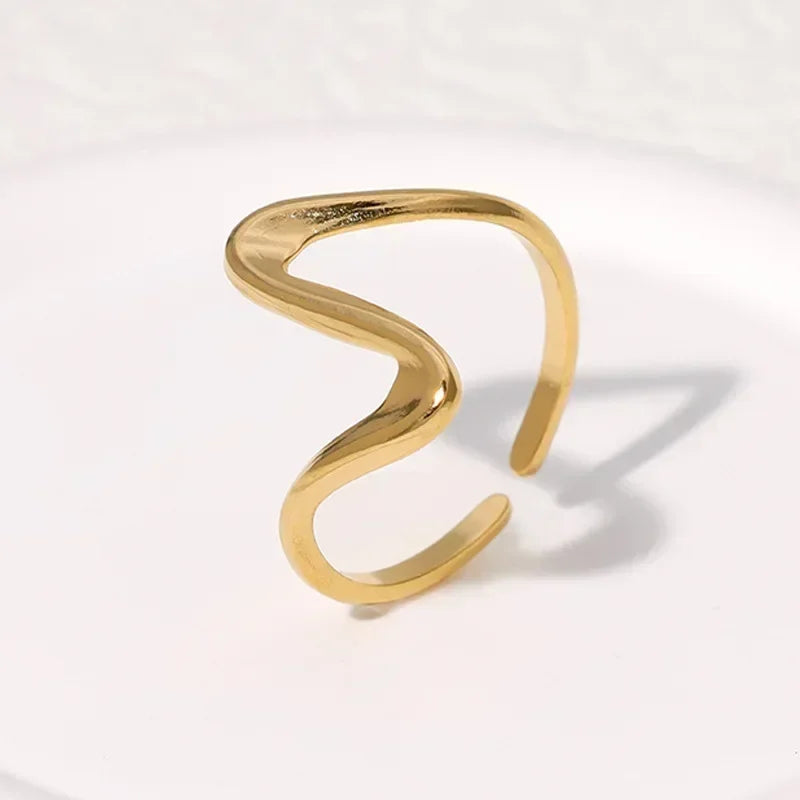 Stainless Steel Irregular Wave Rings