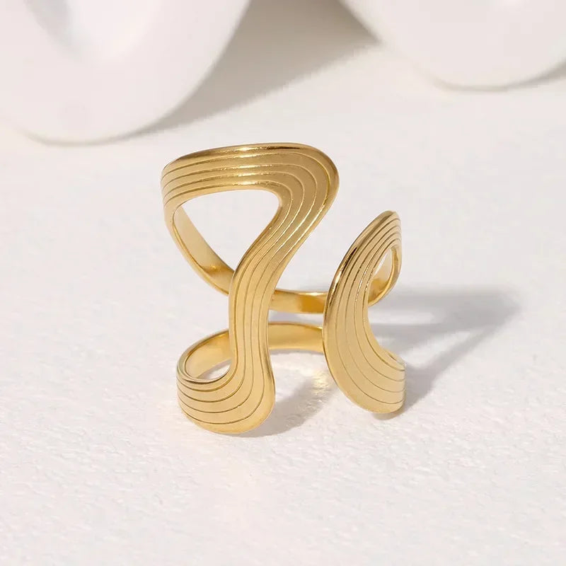 Stainless Steel Irregular Wave Rings