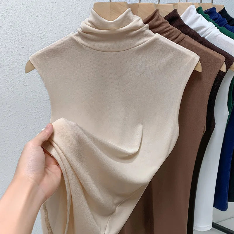 Sheer Mesh High-Neck Top