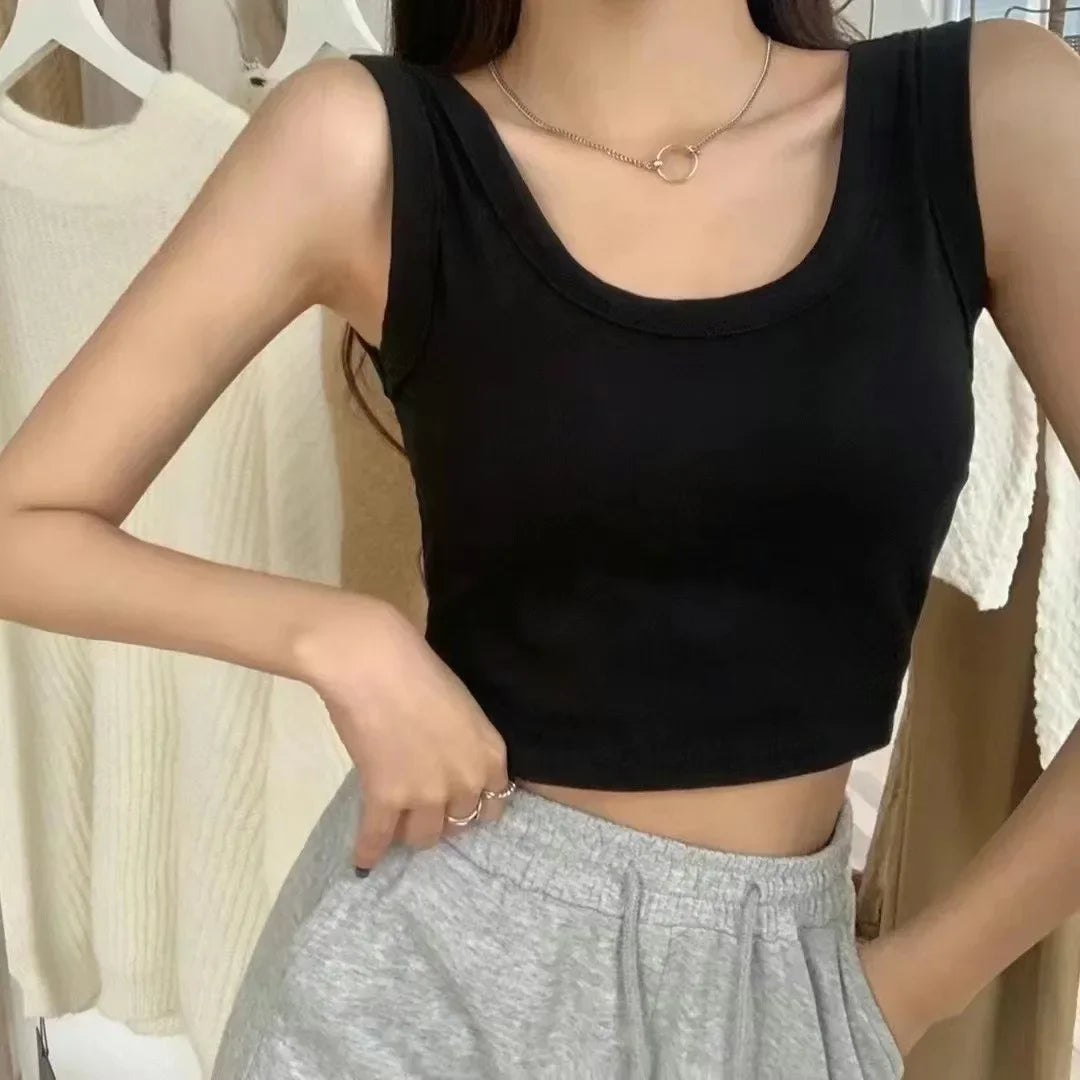 Seamless Cotton Padded Tank Bra