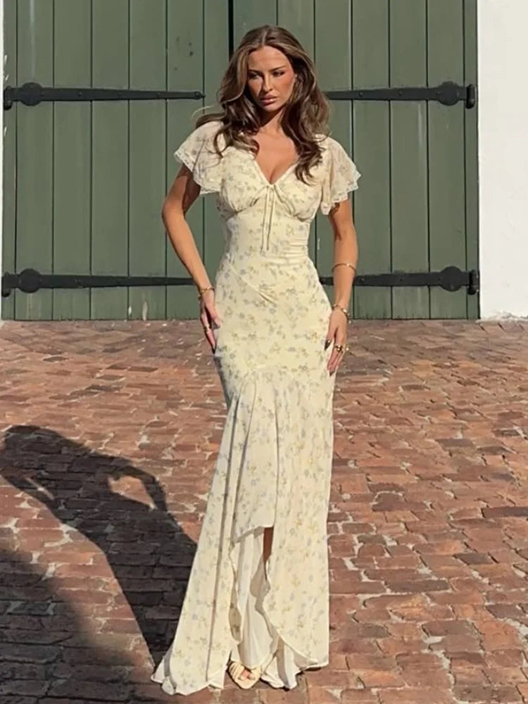 Flora Pleated Maxi Dress