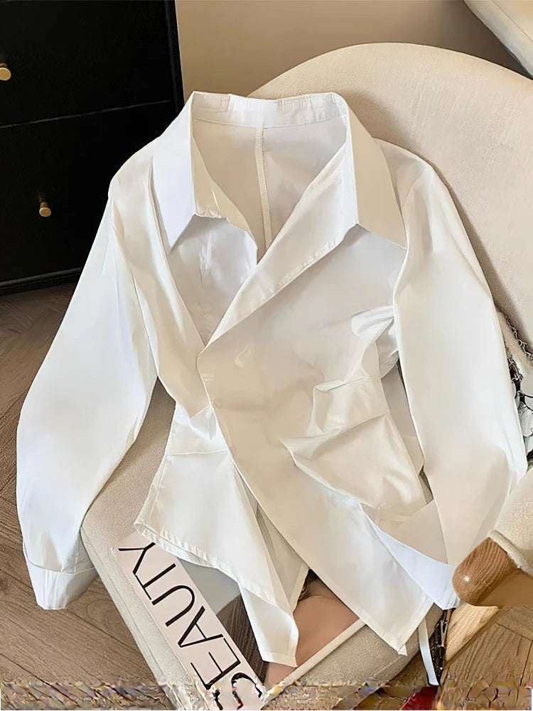 Elegant Irregular Polo Tunic