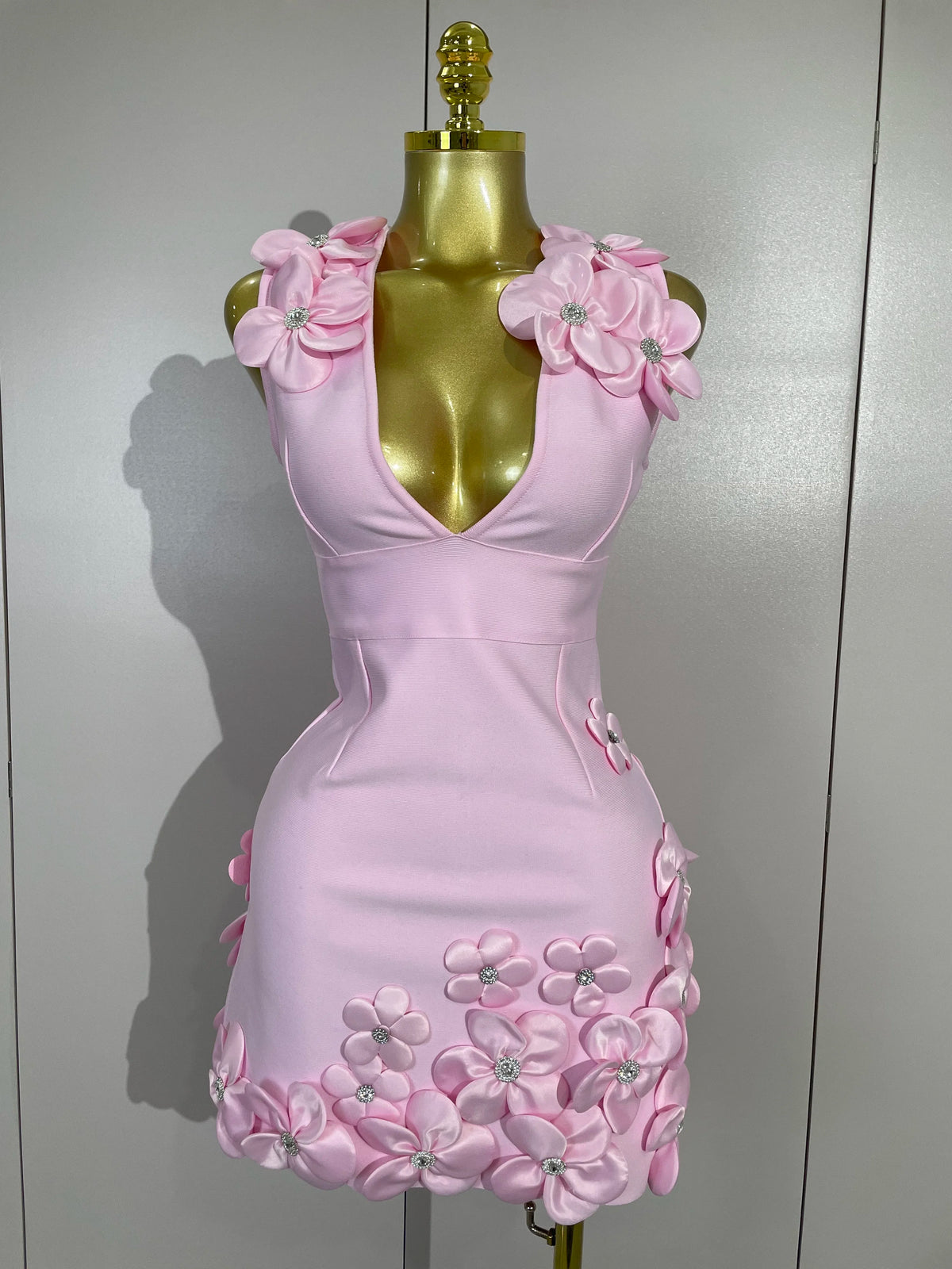 Crystal Bloom Bandage Dress