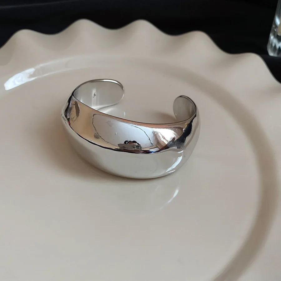 Twisted Geometric Open Bangle