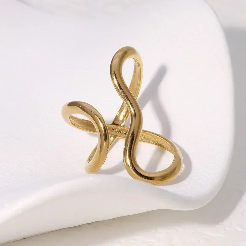 Stainless Steel Irregular Wave Rings