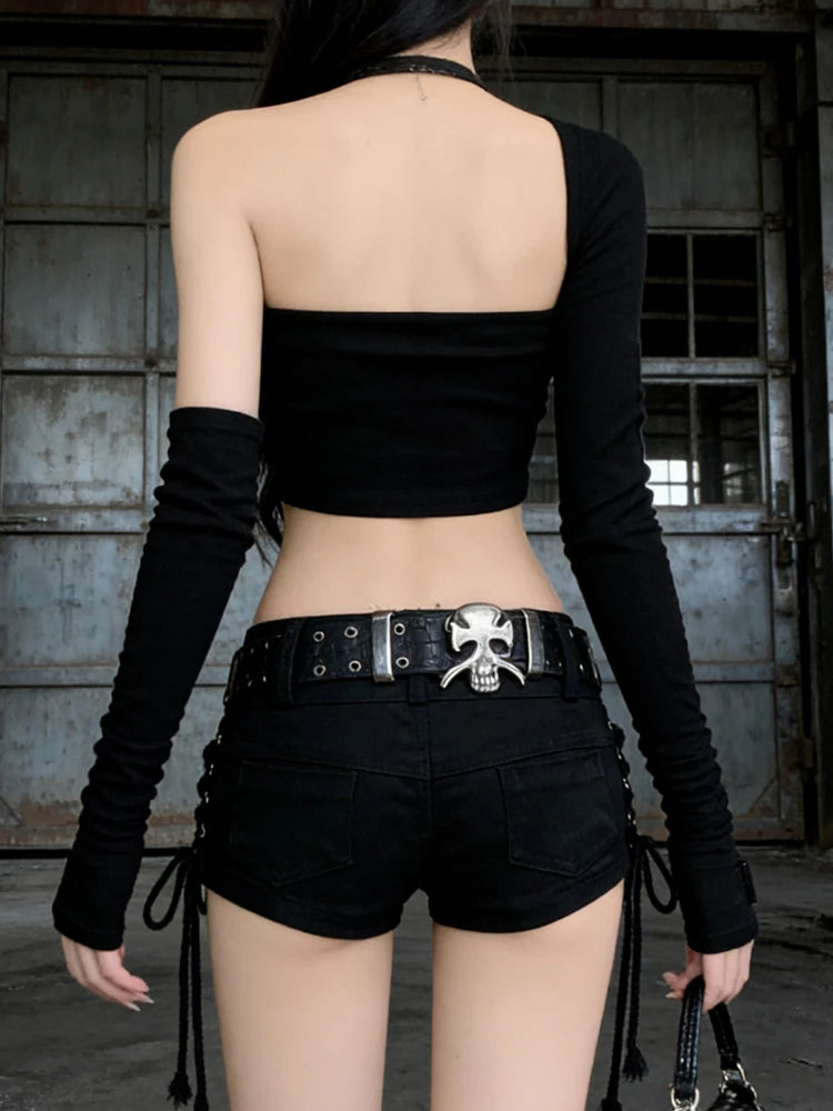 Y2K Gothic Denim Shorts