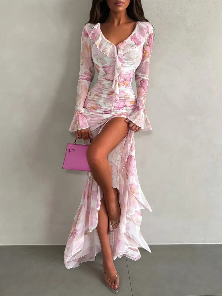 Flora Pleated Maxi Dress