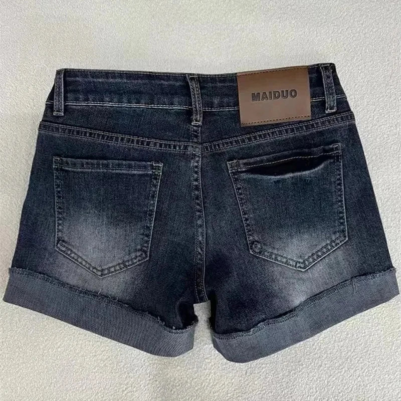 Retro Low-Rise Denim Shorts