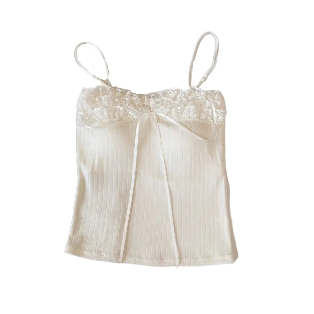 Bow Lace Padded Crop Top