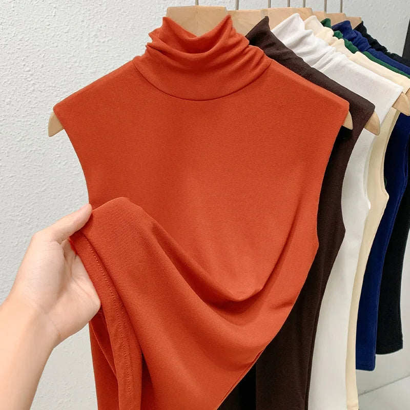 Sheer Mesh High-Neck Top