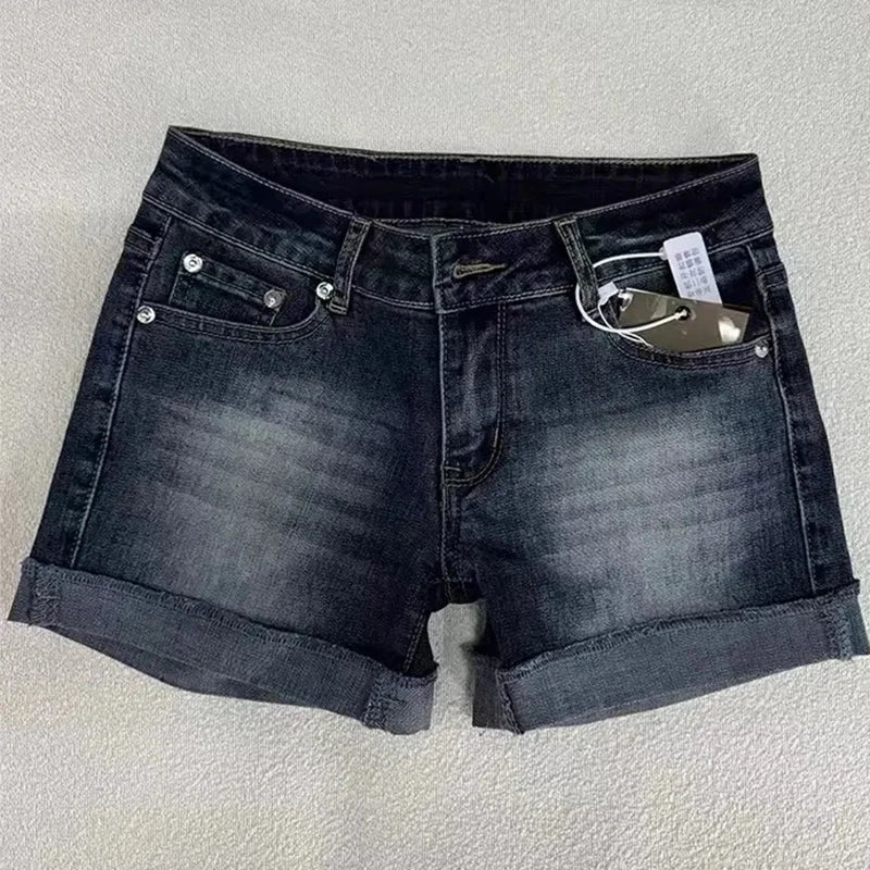 Retro Low-Rise Denim Shorts