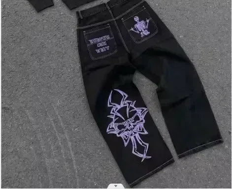 Y2K Rhinestone Wing Flare Jeans 🪽